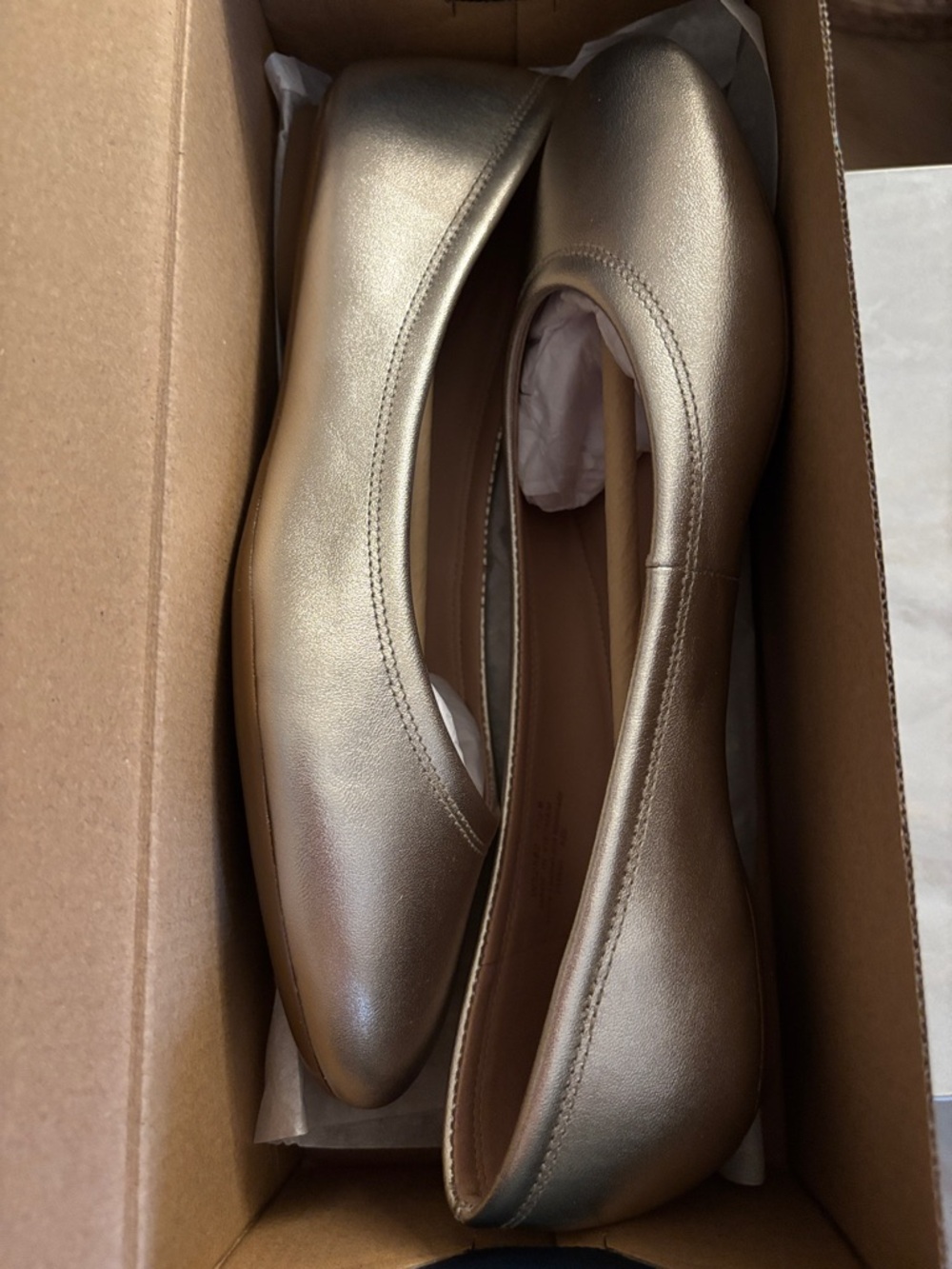 Cole Haan Metallic Gold Leather Ballet Flat - Picture 5 of 6